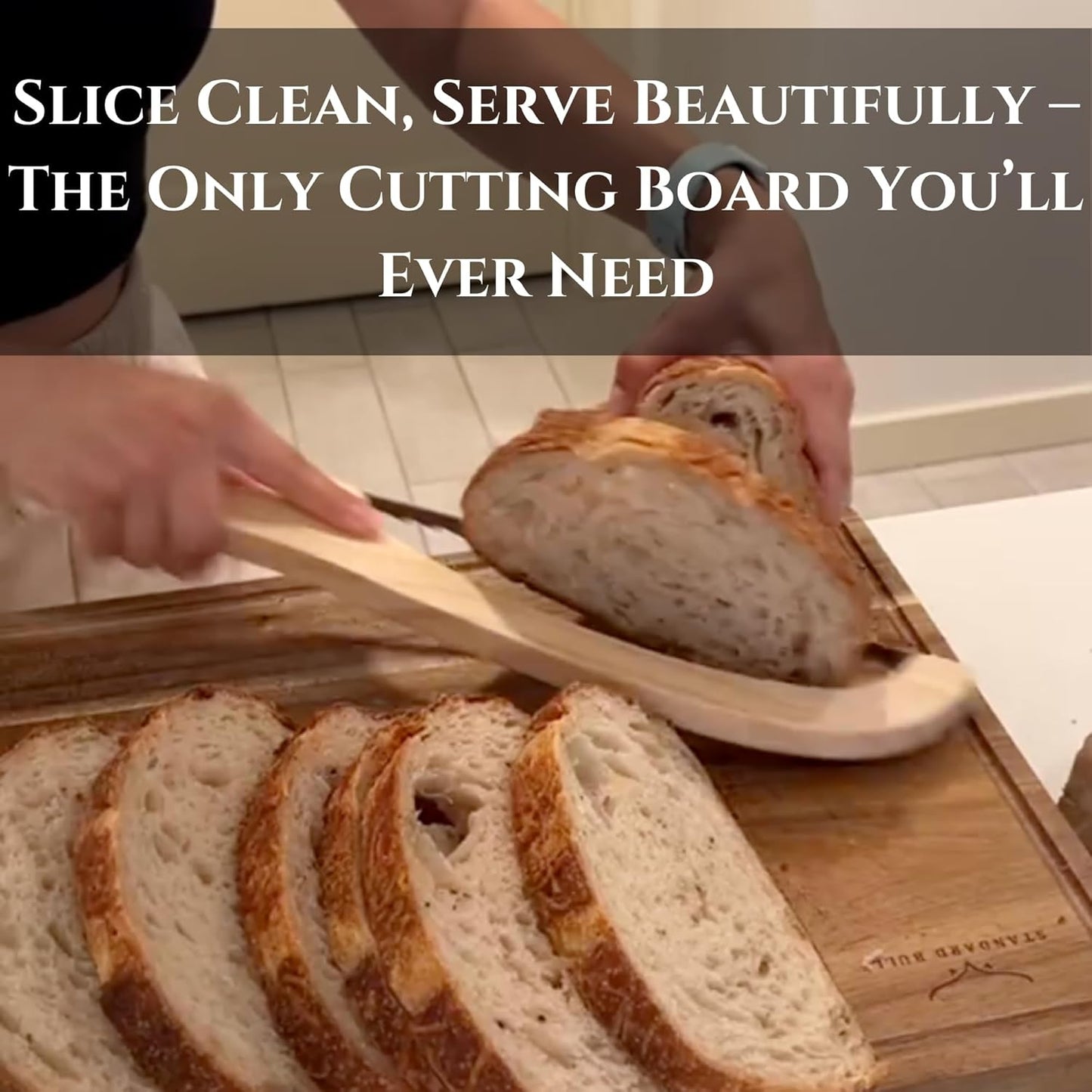 Acacia Cutting Board 18x12 – Non Toxic Cutting Board Made from Premium End Grain Acacia Wood, Durable Wood Chopping Board for Meat, Vegetables